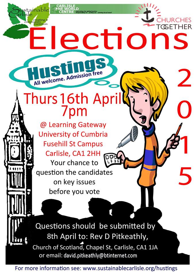 Carlisle One World Centre Election 2015 Hustings 